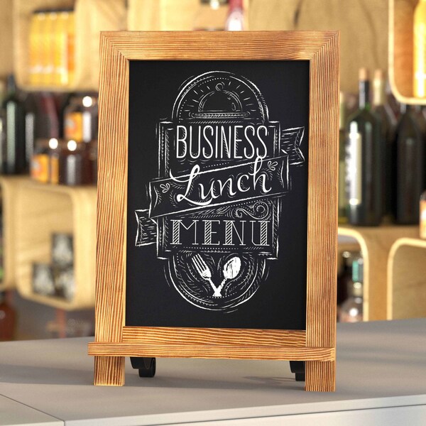 Flash Furniture Torched Wood Magnetic Tabletop/Hanging Chalkboard HFKHD-GDIS-CRE8-122315-GG - main
